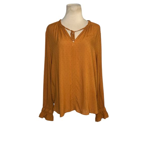 Loft burnt orange long sleeves tunic blouse size large - Picture 1 of 13